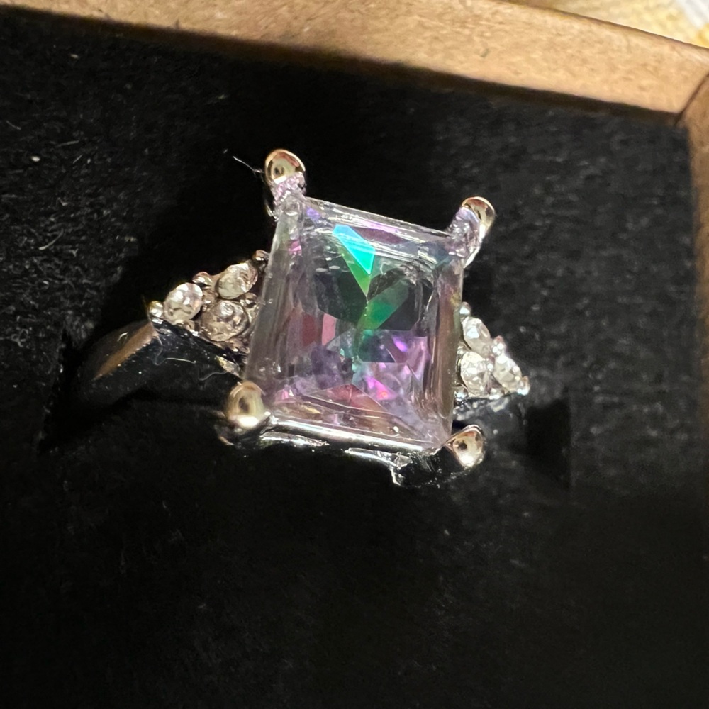 Mystic Topaz Emerald Cut Ring